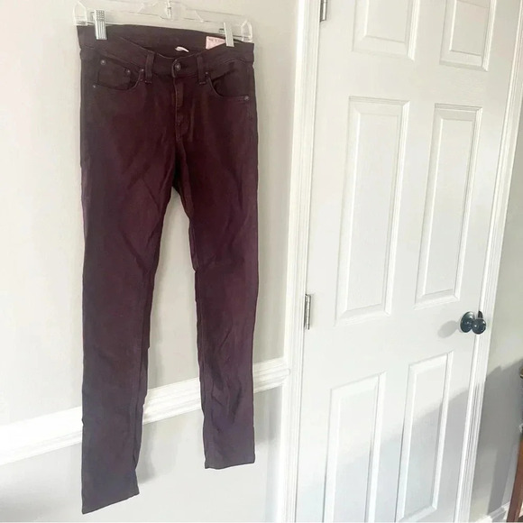 Rag & Bone The Skinny Jeans Style W1502O337 Stretch Denim Purple Size 25 - Picture 2 of 5
